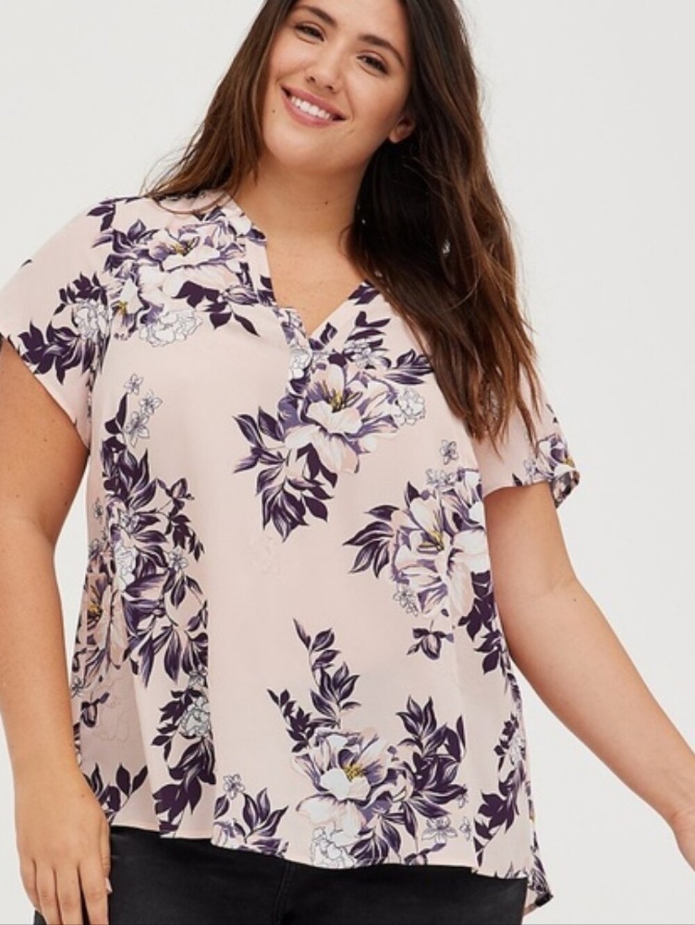 Torrid 5X High Low Floral Blouse